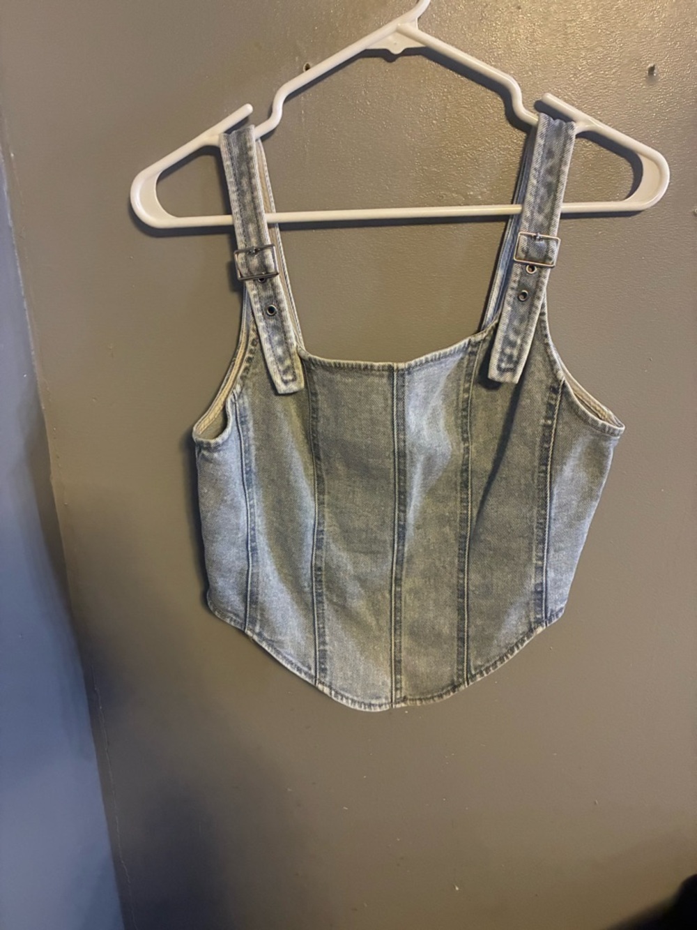wild fable Light Blue Denim Corset Top
